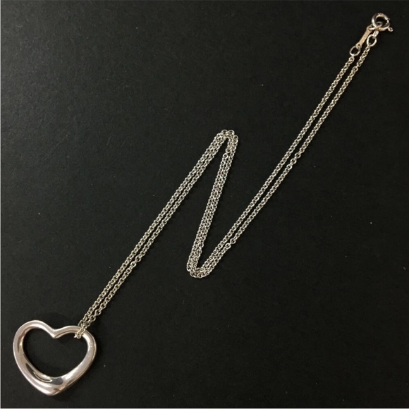 AUTH TIFFANY&CO. Silver 925 Elsa Peretti Open Heart Pendant...